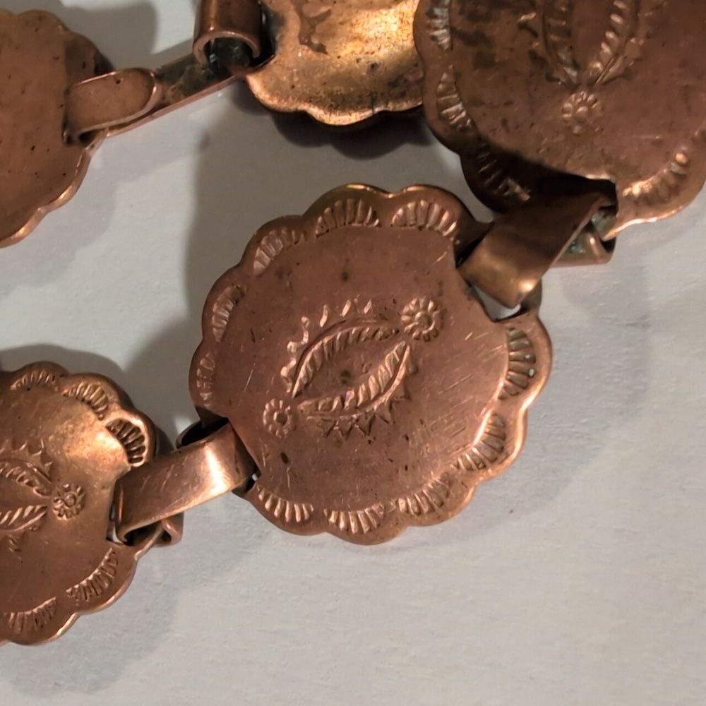 Vintage Solid Copper Western Native American Conc… - image 4